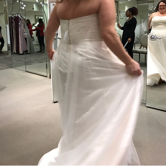 Ivory/champagne Wedding Dress with bustled train. - Picture 5 of 8